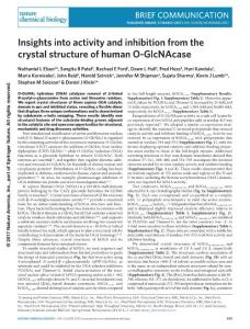 nchembio.2357-Insights into activity and inhibition from the crystal structure of human O-GlcNAcase
