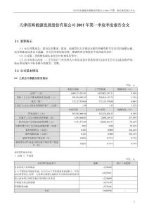 滨海能源：2011年第一季度报告全文