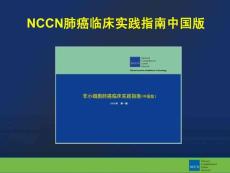 NCCN肺癌临床实践指南中国版