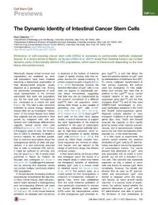 Cell Stem Cell-2017-The Dynamic Identity of Intestinal Cancer Stem Cells