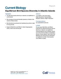 Current-Biology_2017_Equilibrium-Bird-Species-Diversity-in-Atlantic-Islands