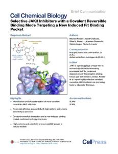 Cell-Chemical-Biology_2016_Selective-JAK3-Inhibitors-with-a-Covalent-Reversible-Binding-Mode-Targeting-a-New-Induced-Fit-Binding-Pocket