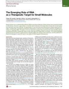 Cell-Chemical-Biology_2016_The-Emerging-Role-of-RNA-as-a-Therapeutic-Target-for-Small-Molecules