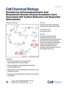Cell-Chemical-Biology_2016_Deciphering-Carbamoylpolyoxamic-Acid-Biosynthesis-Reveals-Unusual-Acetylation-Cycle-Associated-with-Tandem-Reduction-and-Se