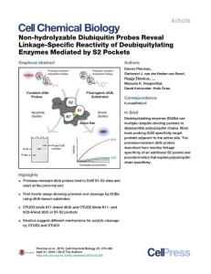 Cell-Chemical-Biology_2016_Non-hydrolyzable-Diubiquitin-Probes-Reveal-Linkage-Specific-Reactivity-of-Deubiquitylating-Enzymes-Mediated-by-S2-Pockets