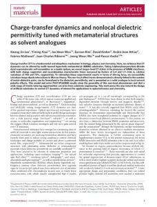 nmat4907-Charge-transfer dynamics and nonlocal dielectric permittivity tuned with metamaterial structures as solvent analogues