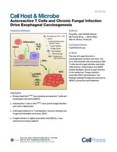 Cell-Host-Microbe_2017_Autoreactive-T-Cells-and-Chronic-Fungal-Infection-Drive-Esophageal-Carcinogenesis