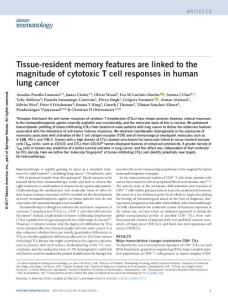 ni.3775-Tissue-resident memory features are linked to the magnitude of cytotoxic T cell responses in human lung cancer