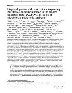 Genome Res.-2017-Evrony-Integrated genome and transcriptome sequencing identifies a noncoding mutation in the genome replication factor DONSON as the cause of microcephaly-micromelia syndrome