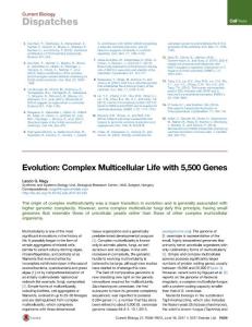 Current-Biology_2017_Evolution-Complex-Multicellular-Life-with-5-500-Genes
