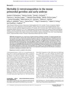 Genome Res.-2017-Richardson-Heritable L1 retrotransposition in the mouse primordial germline and early embryo
