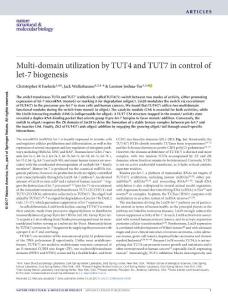 nsmb.3428-Multi-domain utilization by TUT4 and TUT7 in control of let-7 biogenesis