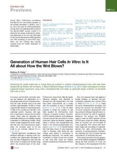 Cell Stem Cell-2017-Generation of Human Hair Cells In Vitro Is It All about How the Wnt Blows
