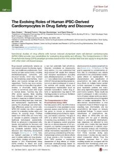 Cell Stem Cell-2017-The Evolving Roles of Human iPSC-Derived Cardiomyocytes in Drug Safety and Discovery