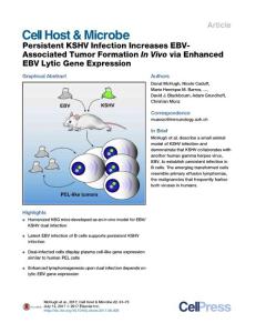 Cell Host Microbe-2017-Persistent KSHV Infection Increases EBV-Associated Tumor Formation In Vivo via Enhanced EBV Lytic Gene Expression