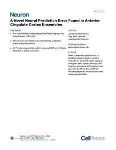 Neuron-2017-A Novel Neural Prediction Error Found in Anterior Cingulate Cortex Ensembles