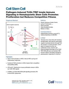 Cell Stem Cell-2017-Pathogen-Induced TLR4-TRIF Innate Immune Signaling in hematopoietic stem cells promotes proliferation but reduces competitive fitness