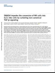 ni.3809-SMAD4 impedes the conversion of NK cells into ILC1-like cells by curtailing non-canonical TGF-β signaling