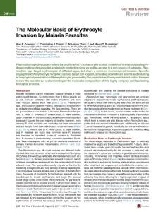 Cell-Host-Microbe_2017_The-Molecular-Basis-of-Erythrocyte-Invasion-by-Malaria-Parasites