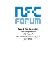 NFC Forum Type 2 Tag Operation Specification 2.0