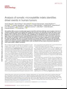 nbt.3966-Analysis of somatic microsatellite indels identifies driver events in human tumors