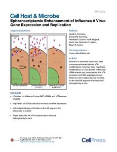 Cell-Host-Microbe_2017_Epitranscriptomic-Enhancement-of-Influenza-A-Virus-Gene-Expression-and-Replication