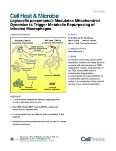 Cell-Host-Microbe_2017_Legionella-pneumophila-Modulates-Mitochondrial-Dynamics-to-Trigger-Metabolic-Repurposing-of-Infected-Macrophages