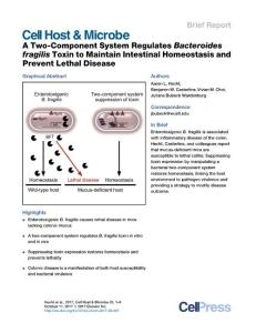 A-Two-Component-System-Regulates-Bacteroides-fragilis-Toxin-to-Maintain-Intestinal-Homeostasis-and-Prevent-Lethal-Disease_2017_Cell-Host-Microbe