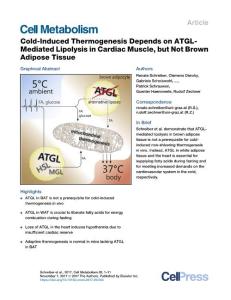 Cell Metabolism-2017-Cold-Induced Thermogenesis Depends on ATGL-Mediated Lipolysis in Cardiac Muscle, but Not Brown Adipose Tissue