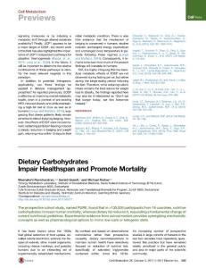 Cell Metabolism-2017-Dietary Carbohydrates Impair Healthspan and Promote Mortality