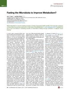 Cell Metabolism-2017-Fasting the Microbiota to Improve Metabolism?