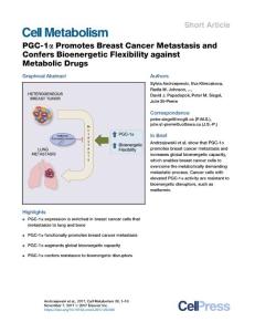 Cell Metabolism-2017-PGC-1α Promotes Breast Cancer Metastasis and Confers Bioenergetic Flexibility against Metabolic Drugs
