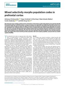 nature neuroscience-2017-Mixed selectivity morphs population codes in prefrontal cortex