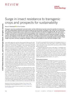 nbt.3974-Surge in insect resistance to transgenic crops and prospects for sustainability