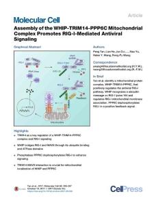Assembly-of-the-WHIP-TRIM14-PPP6C-Mitochondrial-Complex-Promot_2017_Molecula