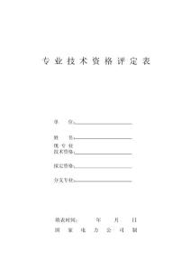 河南省专业技术资格评定表