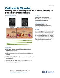 Cell Host & Microbe-2017-Linking EPCR-Binding PfEMP1 to Brain Swelling in Pediatric Cerebral Malaria