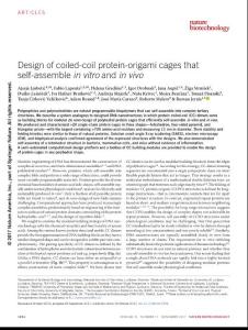 nbt.3994-Design of coiled-coil protein-origami cages that self-assemble in vitro and in vivo