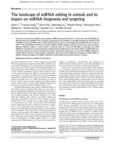 Genome Res.-2017-Li-The landscape of miRNA editing in animals and its impact on miRNA biogenesis and targeting