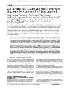 Genome Res.-2017-Han-SIDR simultaneous isolation and parallel sequencing of genomic DNA and total RNA from single cells
