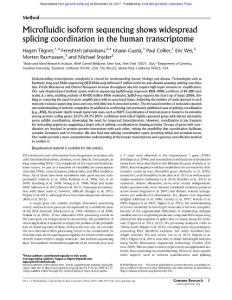 Genome Res.-2017-Tilgner-Microfluidic isoform sequencing shows widespread splicing coordination in the human transcriptome