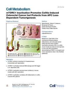 mTORC1-Inactivation-Promotes-Colitis-Induced-Colorectal-Cancer_2018_Cell-Met