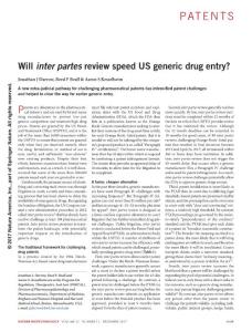 nbt.4036-Will inter partes review speed US generic drug entry