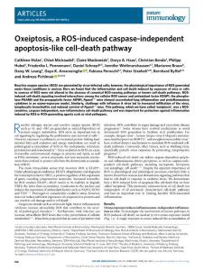NI-2018-Oxeiptosis, a ROS-induced caspase-independent apoptosis-like cell-death pathway