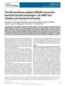 NI-2018-The ER membrane adaptor ERAdP senses the bacterial second messenger c-di-AMP and initiates anti-bacterial immunity