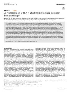 cr2018-A reappraisal of CTLA-4 checkpoint blockade in cancer immunotherapy