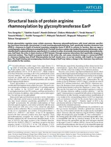 nchem2018-Structural basis of protein arginine rhamnosylation by glycosyltransferase EarP