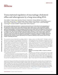 nm.4479-2018-Transcriptional regulation of macrophage cholesterol efflux and atherogenesis by a long noncoding RNA