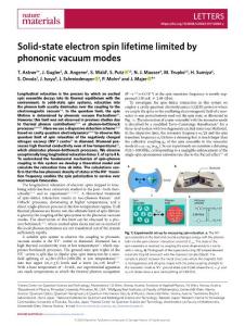 nmat2018-Solid-state electron spin lifetime limited by phononic vacuum modes