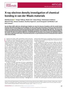 nmat2018-X-ray electron density investigation of chemical bonding in van der Waals materials